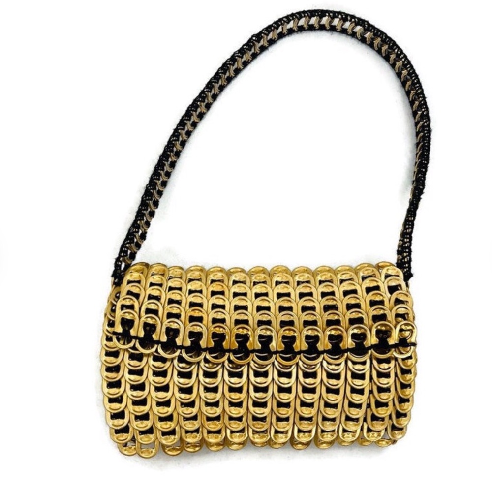 Vintage Gold Handbag, Metallic Small Bag